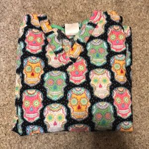 Skull scrub top.